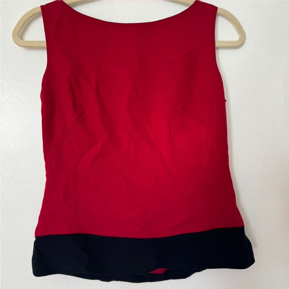 Red and Black Sleeveless Top